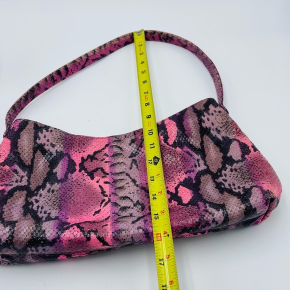 Rob Ference Vintage Y2K Pink Purple Ombré Snakskin Print Shoulder Hobo Bag - Picture 11 of 11